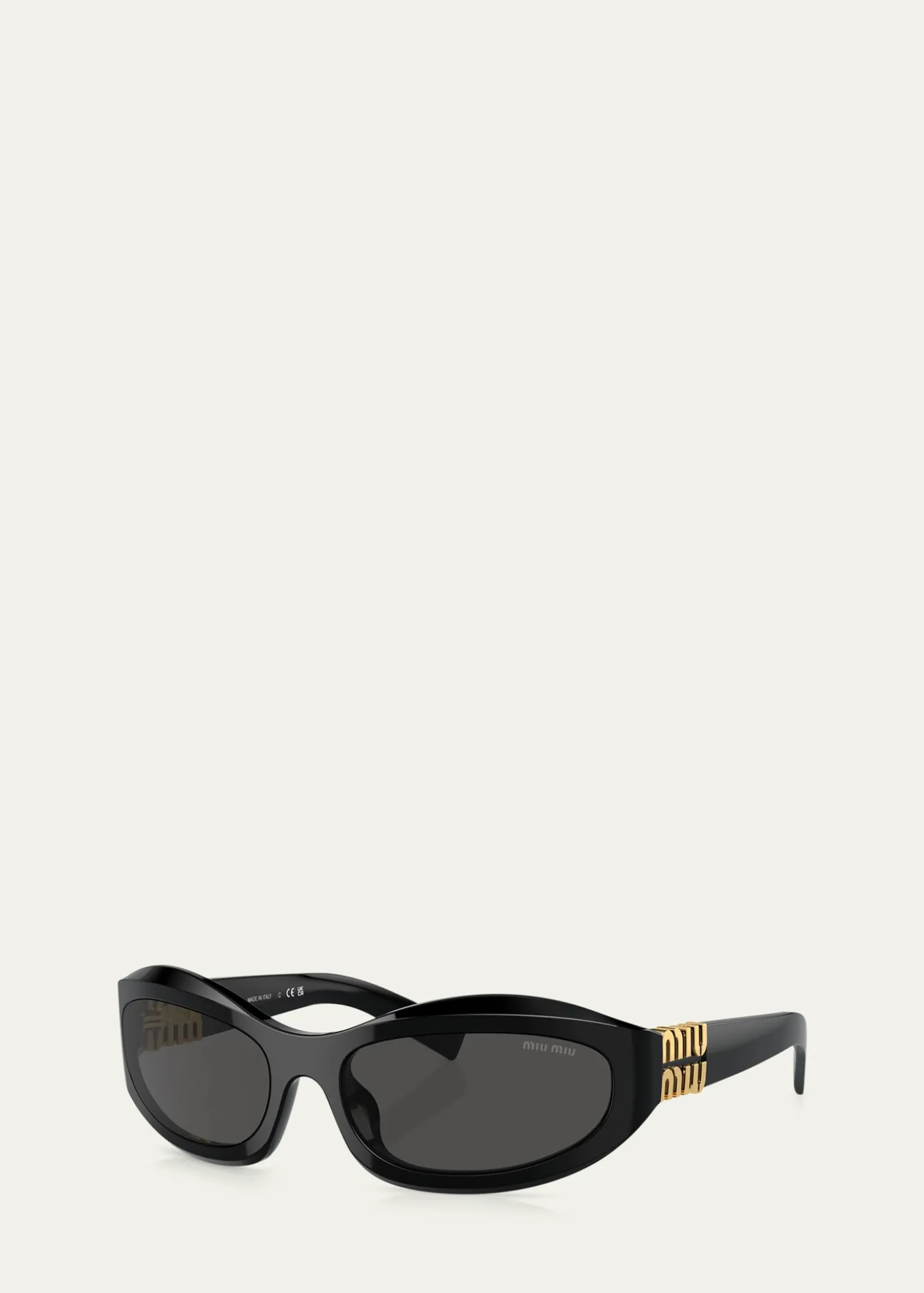 Miu Miu14ZSF Logo Oval Acetate Sunglasses