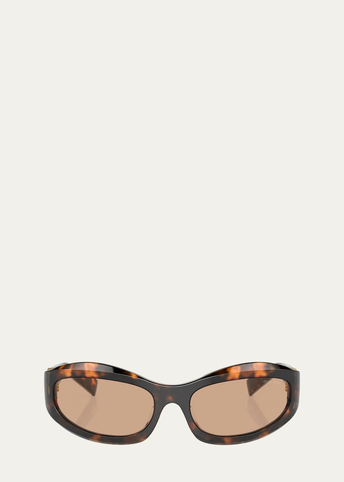 Miu Miu14ZSF Logo Oval Acetate Sunglasses