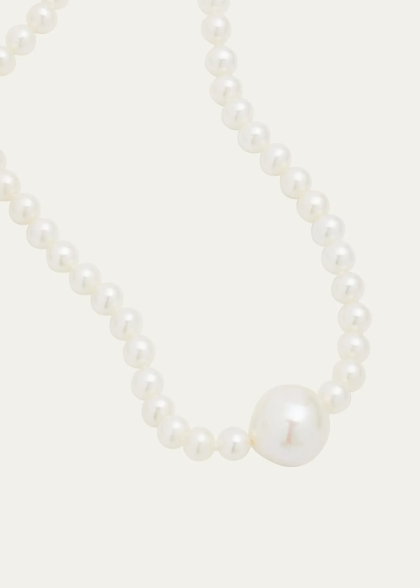 MizukiFull Freshwater Pearl Strand Necklace with Large Center