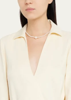 MizukiFull Freshwater Pearl Strand Necklace with Large Center