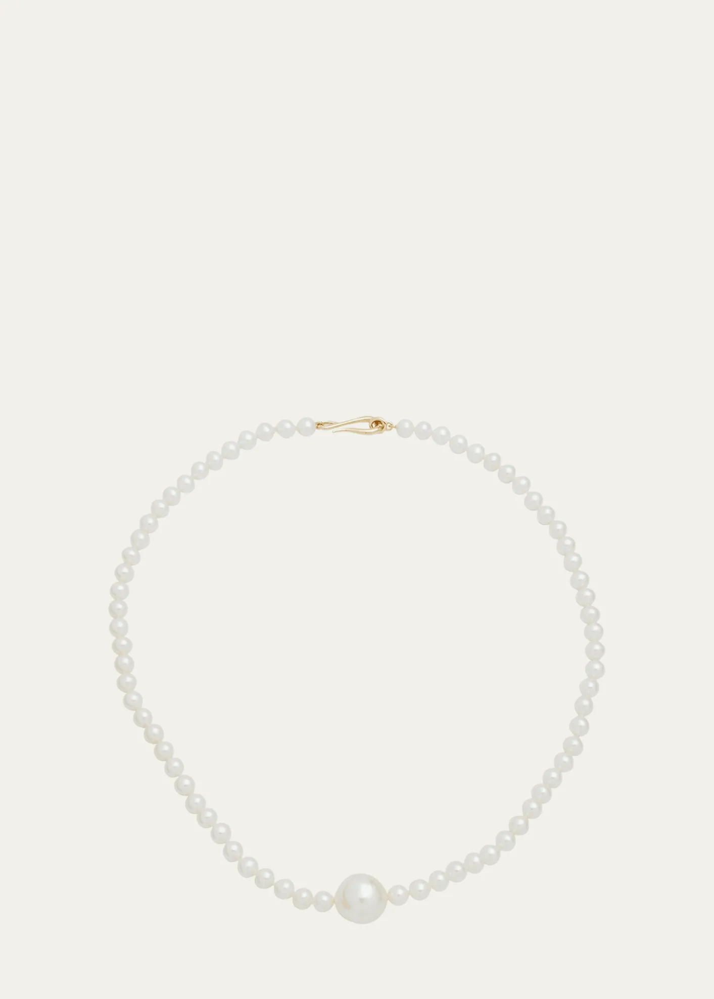 MizukiFull Freshwater Pearl Strand Necklace with Large Center