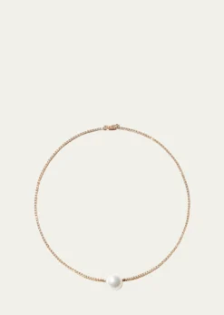 Mizuki18K Yellow Gold Eve Necklace with 12mm South Sea Pearl, 15"L