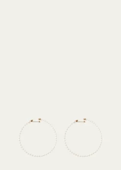Mizuki14K Yellow Gold 3mm Akoya Large Hoop Earrings