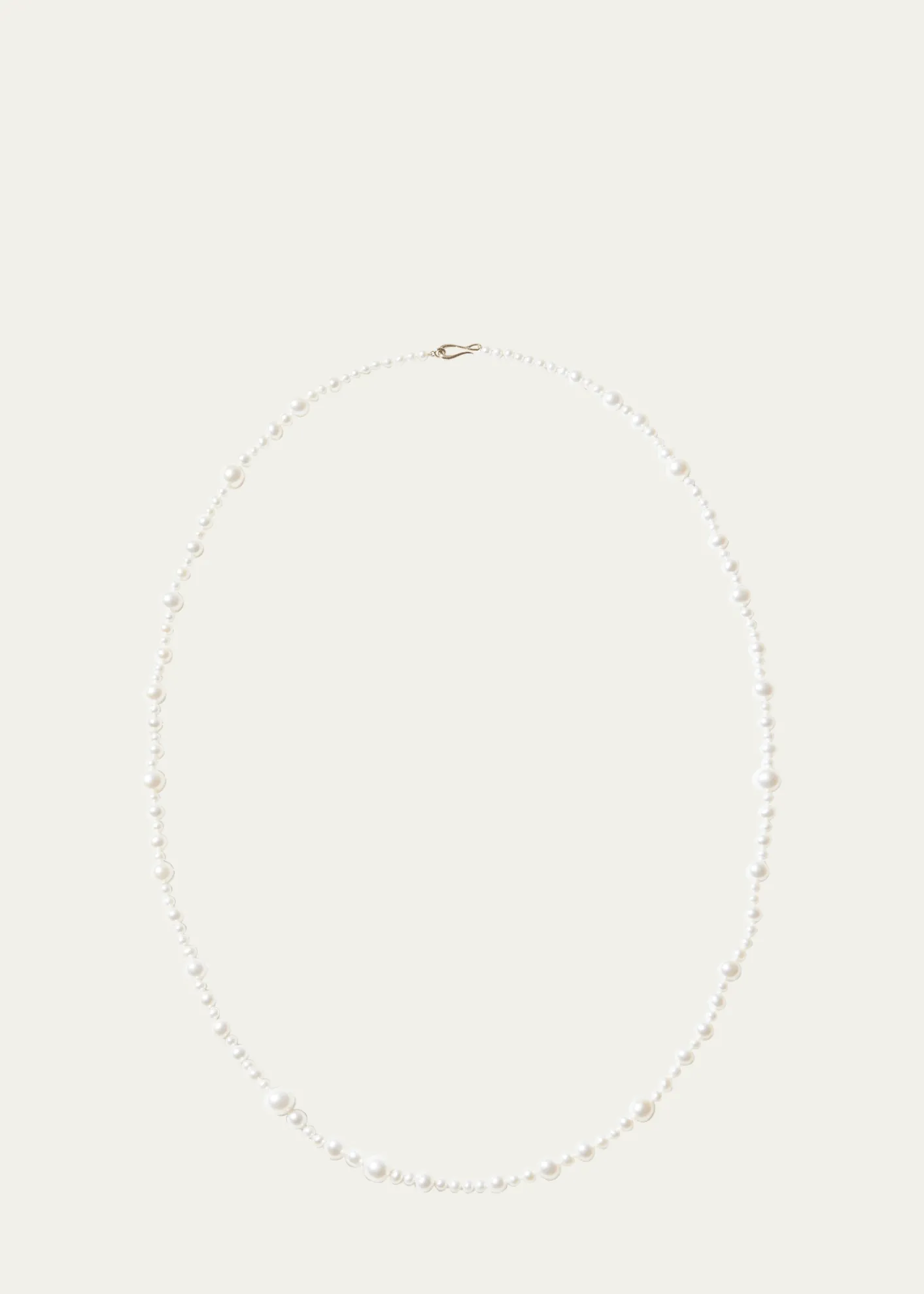 Mizuki14K Yellow Gold Multi-Size White Freshwater Pearl Strand Necklace