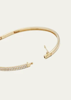 Mizuki2-Row Pave Diamond Hinged Bracelet in 14K Gold