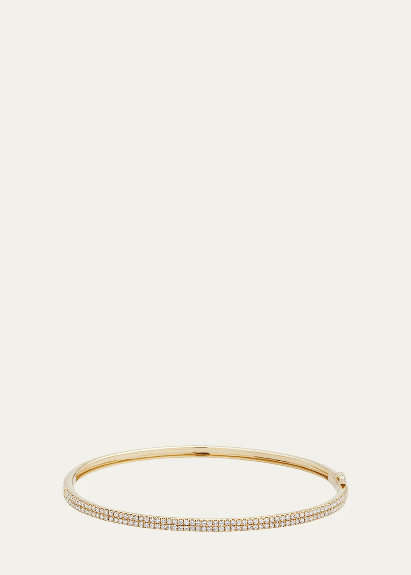 Mizuki2-Row Pave Diamond Hinged Bracelet in 14K Gold