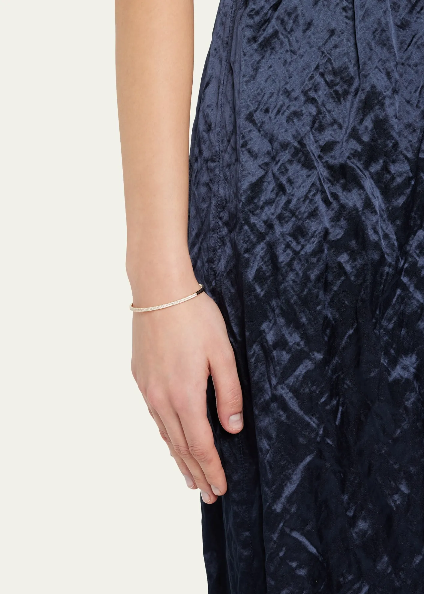 Mizuki2-Row Pave Diamond Hinged Bracelet in 14K Gold