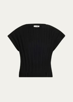 MM6 Maison MargielaHigh-Neck Wide Ribbed Top
