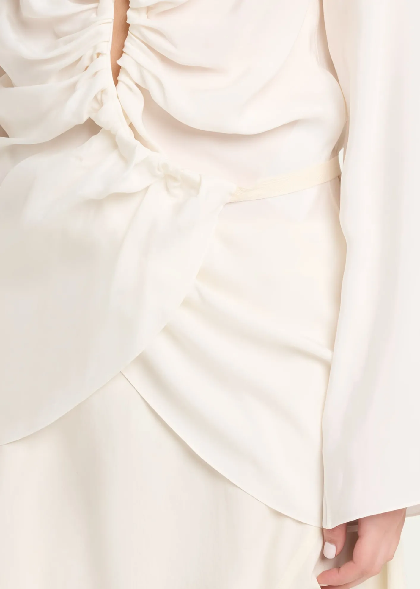 MM6 Maison MargielaLong-Sleeve Drawstring Shirt
