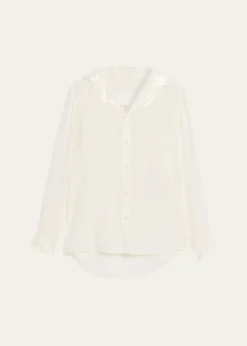 MM6 Maison MargielaLong-Sleeve Silk Shirt