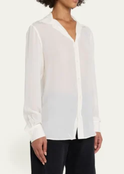 MM6 Maison MargielaLong-Sleeve Silk Shirt