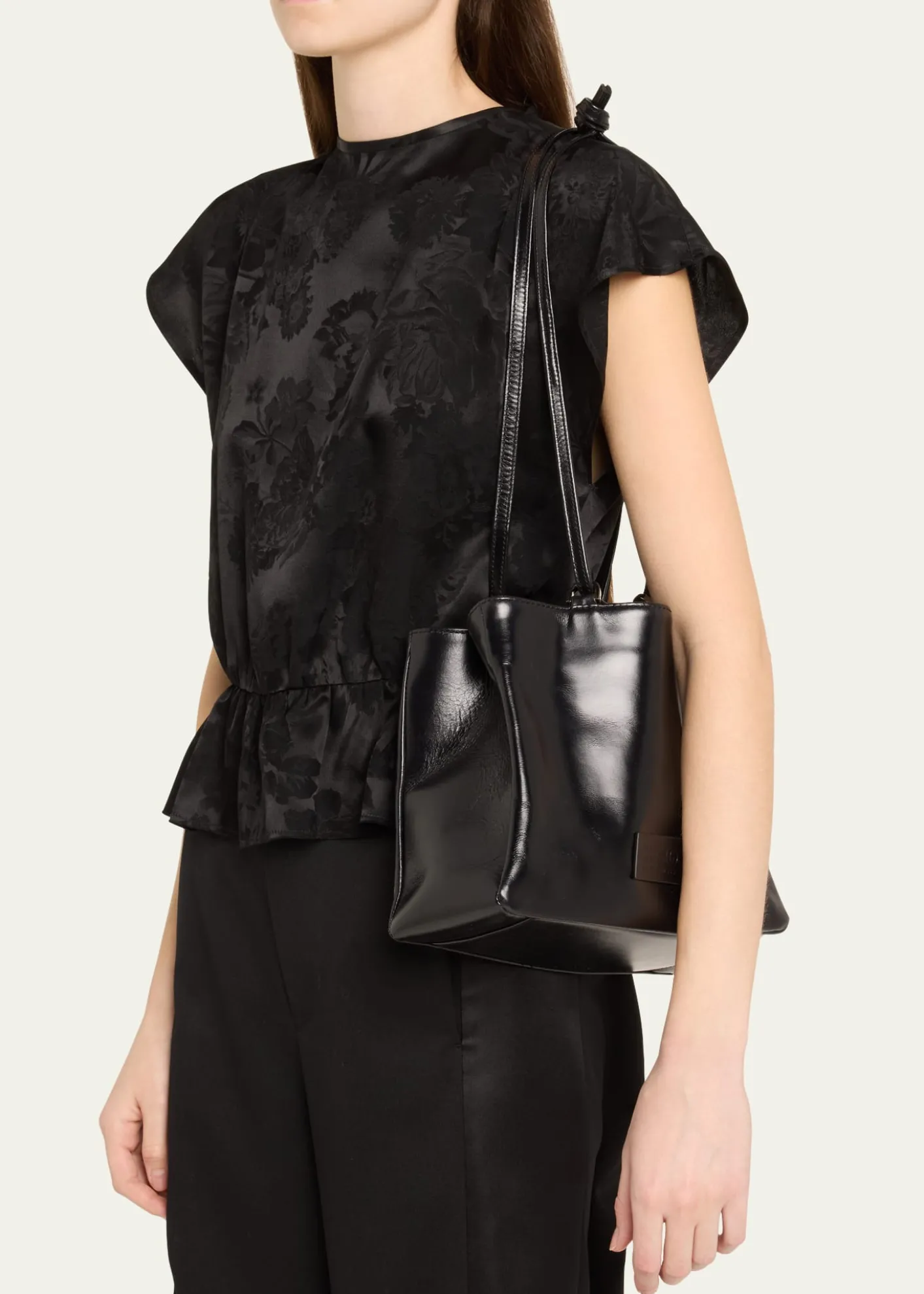 MM6 Maison MargielaNumeric East-West Leather Tote Bag