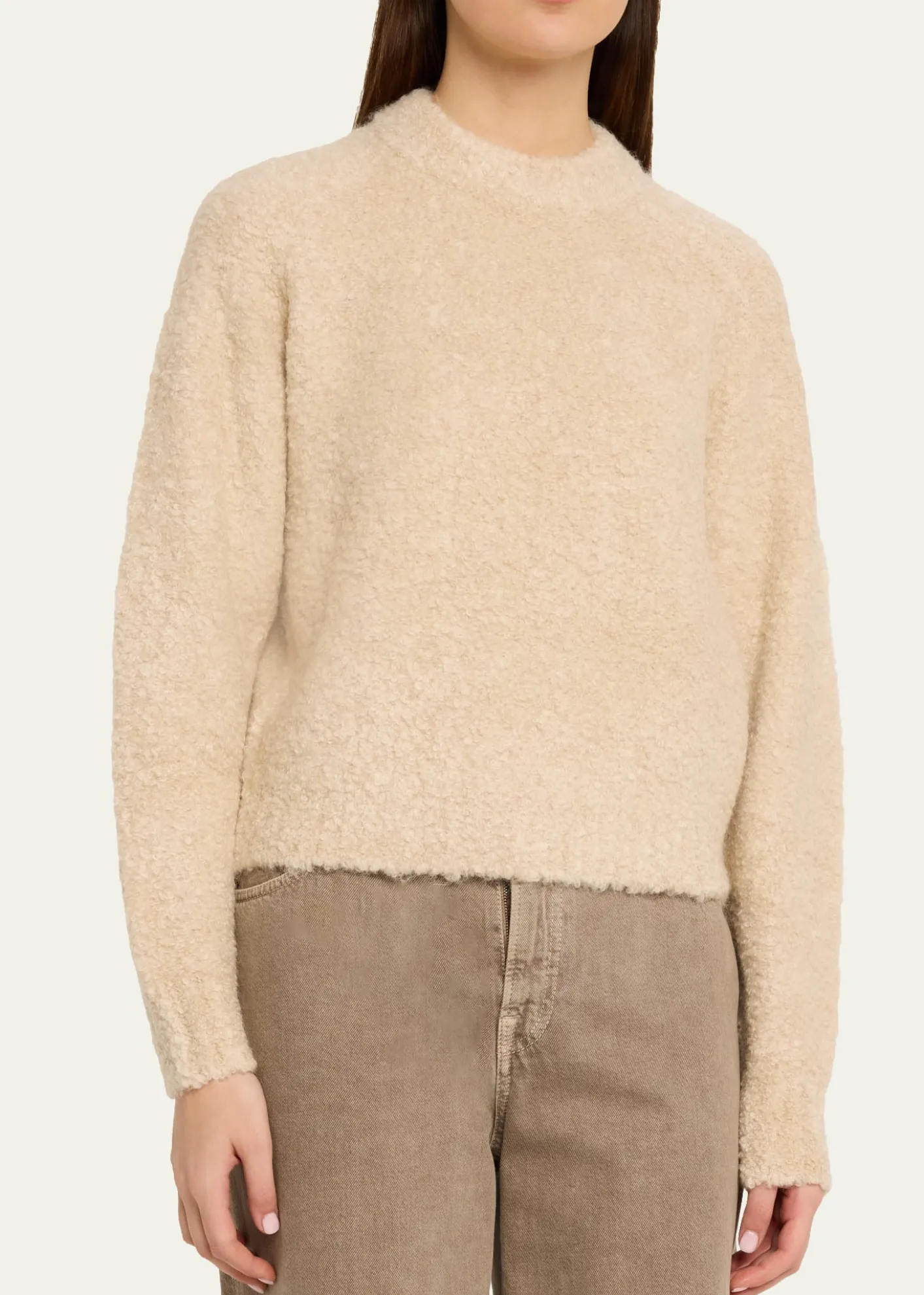 6397Mock-Neck Wool-Blend Sweater