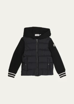 Moncler Boy's Combo Puffer Jacket, Size 4-6