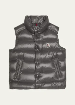 Moncler Boy's Tib Logo Quilted Vest, Size 4-6