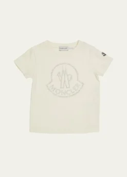 Moncler Girl's Embellished Bell Logo T-Shirt, Size 4-6
