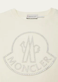Moncler Girl's Embellished Bell Logo T-Shirt, Size 4-6