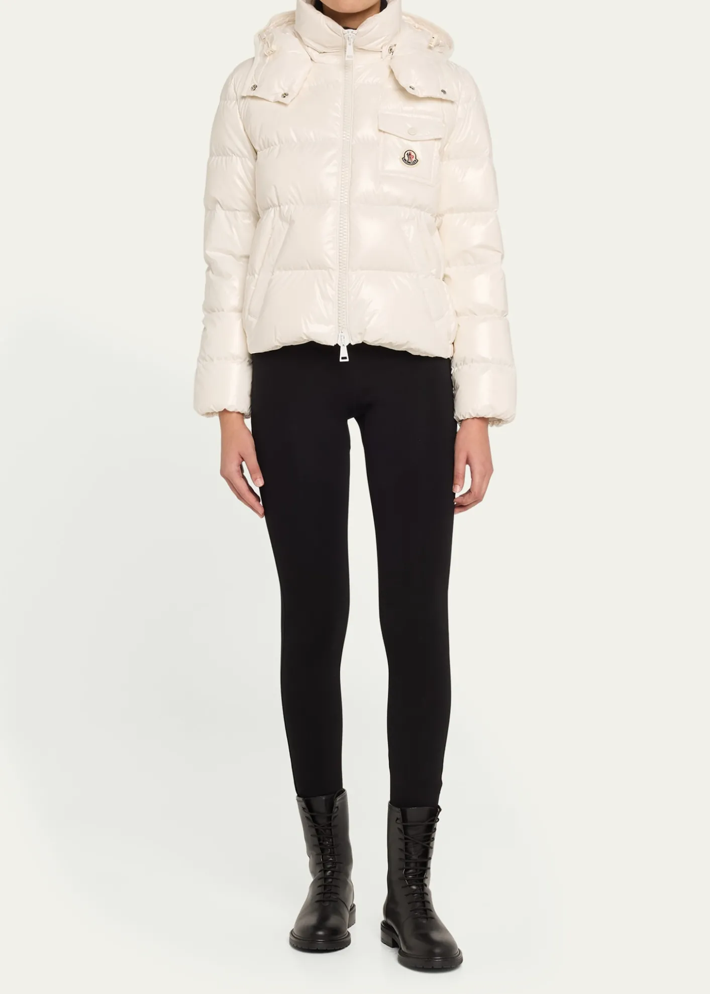 MonclerAndro Shiny Down Jacket with Removable Hood