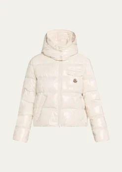 MonclerAndro Shiny Down Jacket with Removable Hood