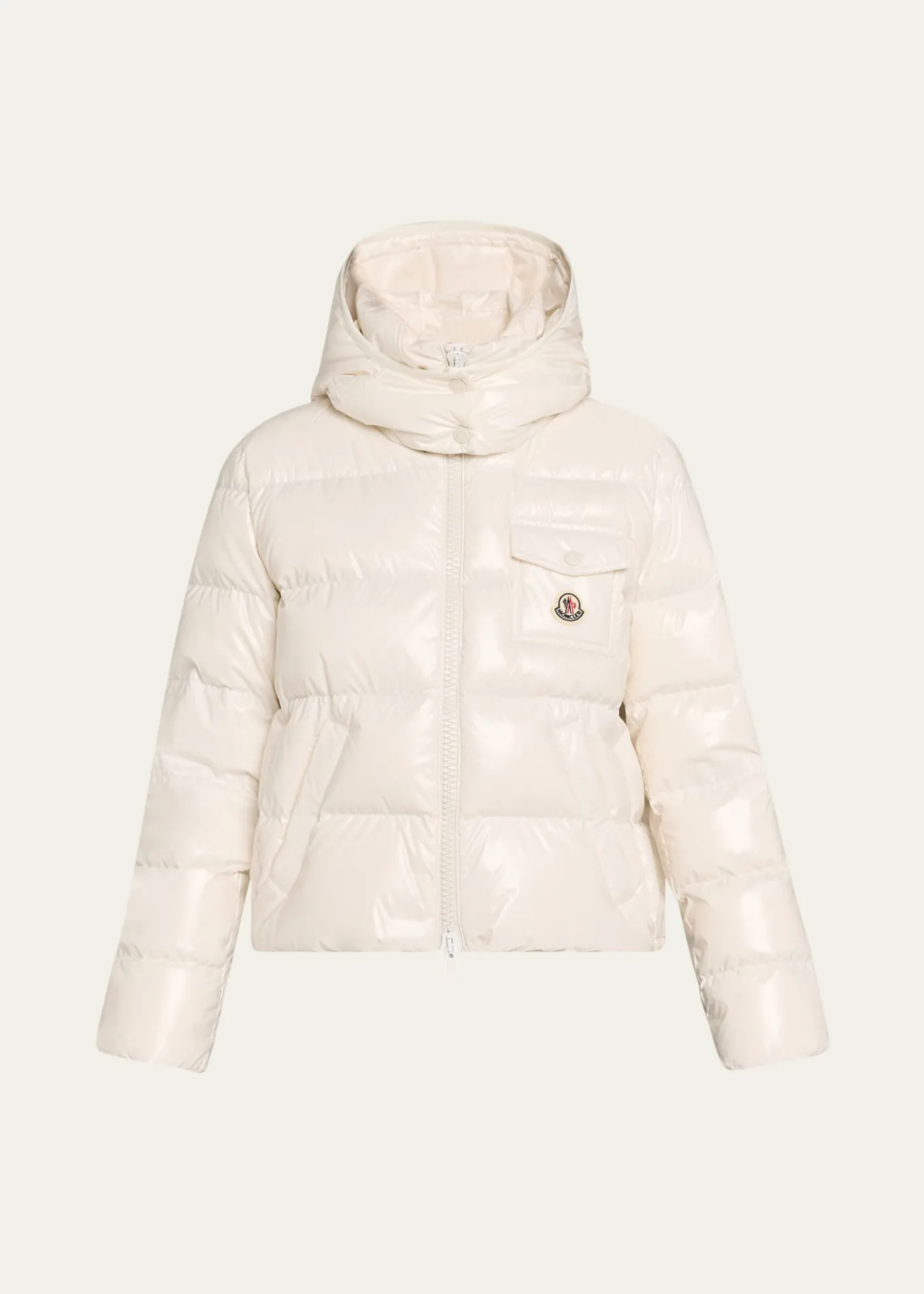MonclerAndro Shiny Down Jacket with Removable Hood