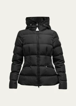 MonclerAvoce Hooded Puffer Jacket with Elastic Belt