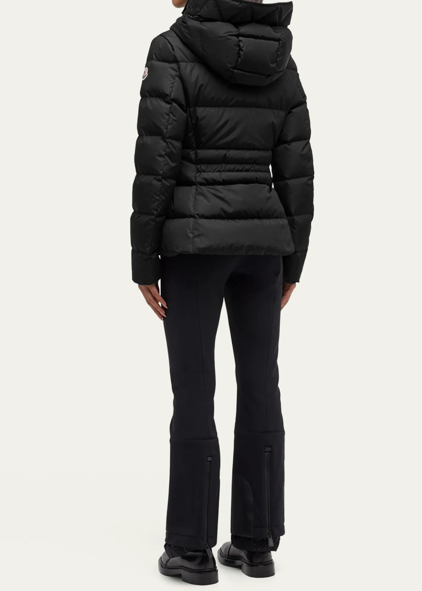 MonclerAvoce Hooded Puffer Jacket with Elastic Belt