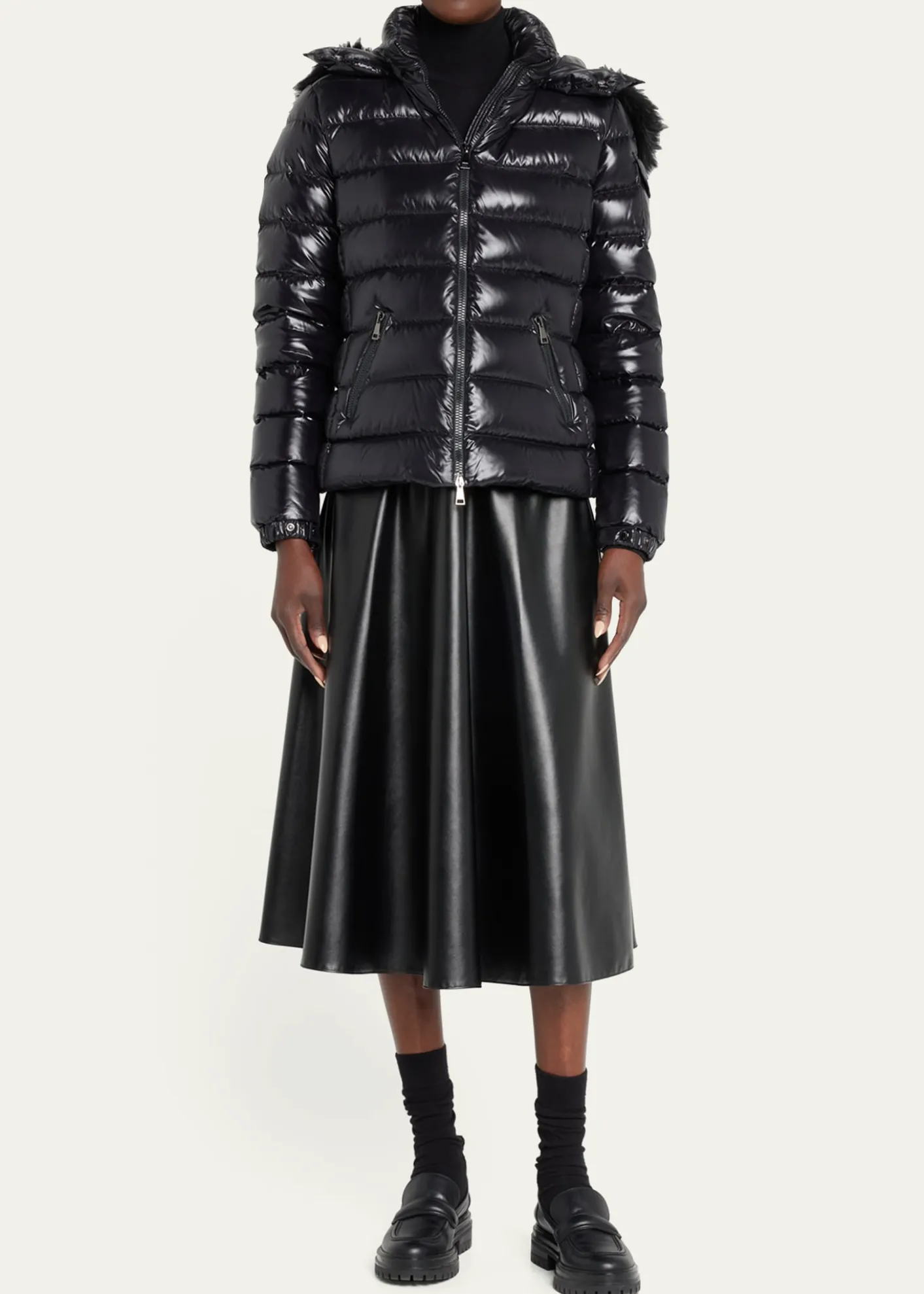 MonclerBadyf Faux Fur-Trimmed Hooded Short Down Jacket