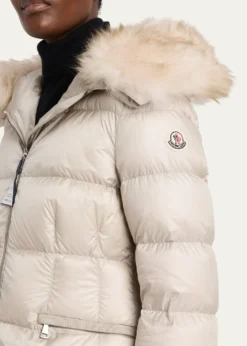 MonclerBoed Hooded Shearling-Trim Down Jacket