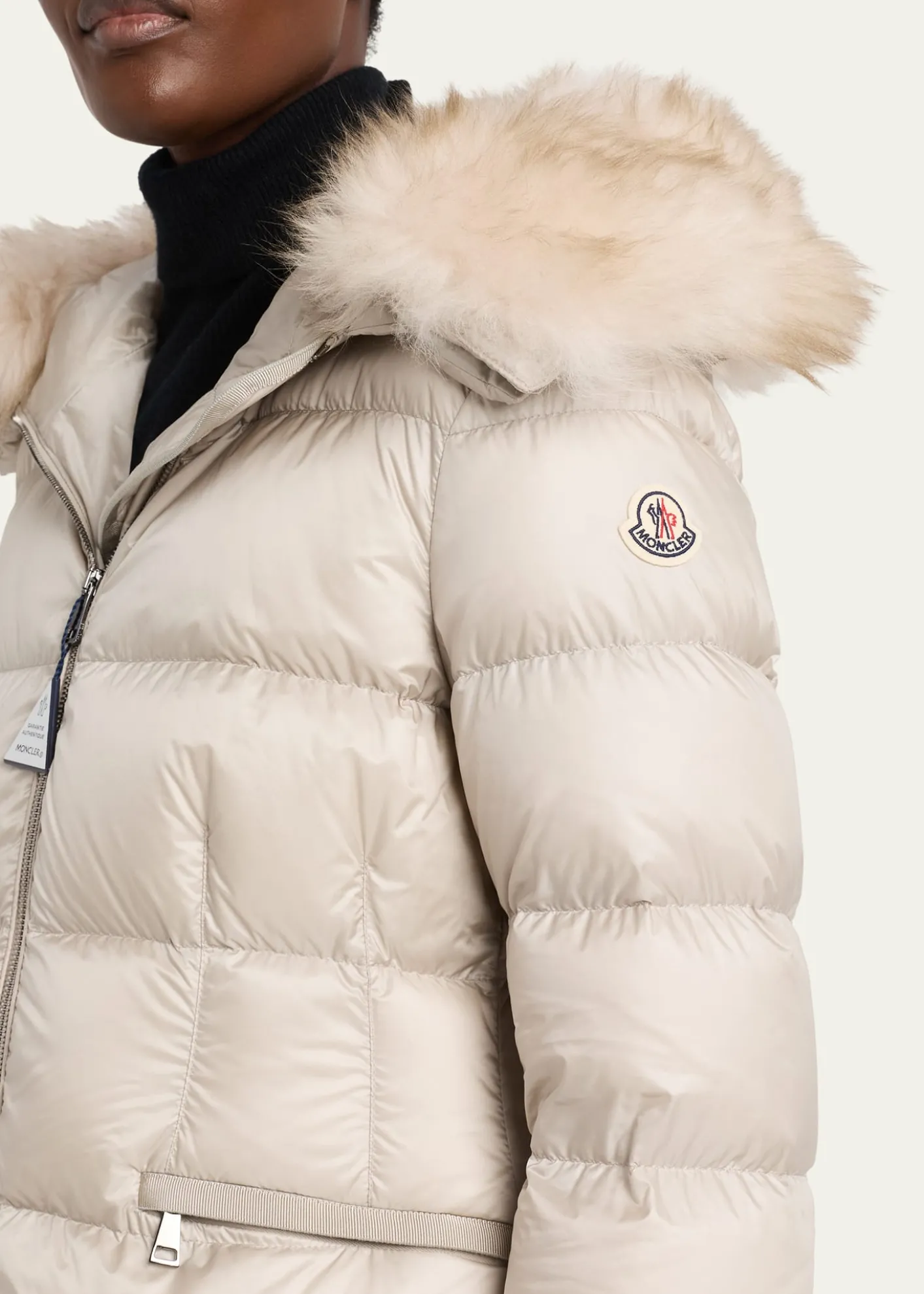 MonclerBoed Hooded Shearling-Trim Down Jacket