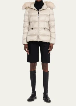 MonclerBoed Hooded Shearling-Trim Down Jacket