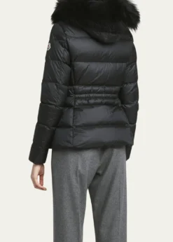 MonclerBoed Hooded Shearling-Trimmed Short Down Jacket