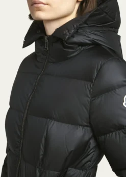 MonclerBoed Hooded Shearling-Trimmed Short Down Jacket