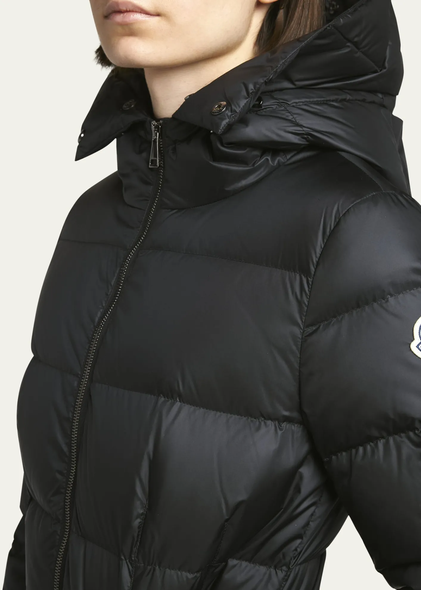 MonclerBoed Hooded Shearling-Trimmed Short Down Jacket
