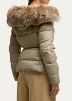 MonclerBoed Hooded Shearling-Trimmed Short Down Jacket