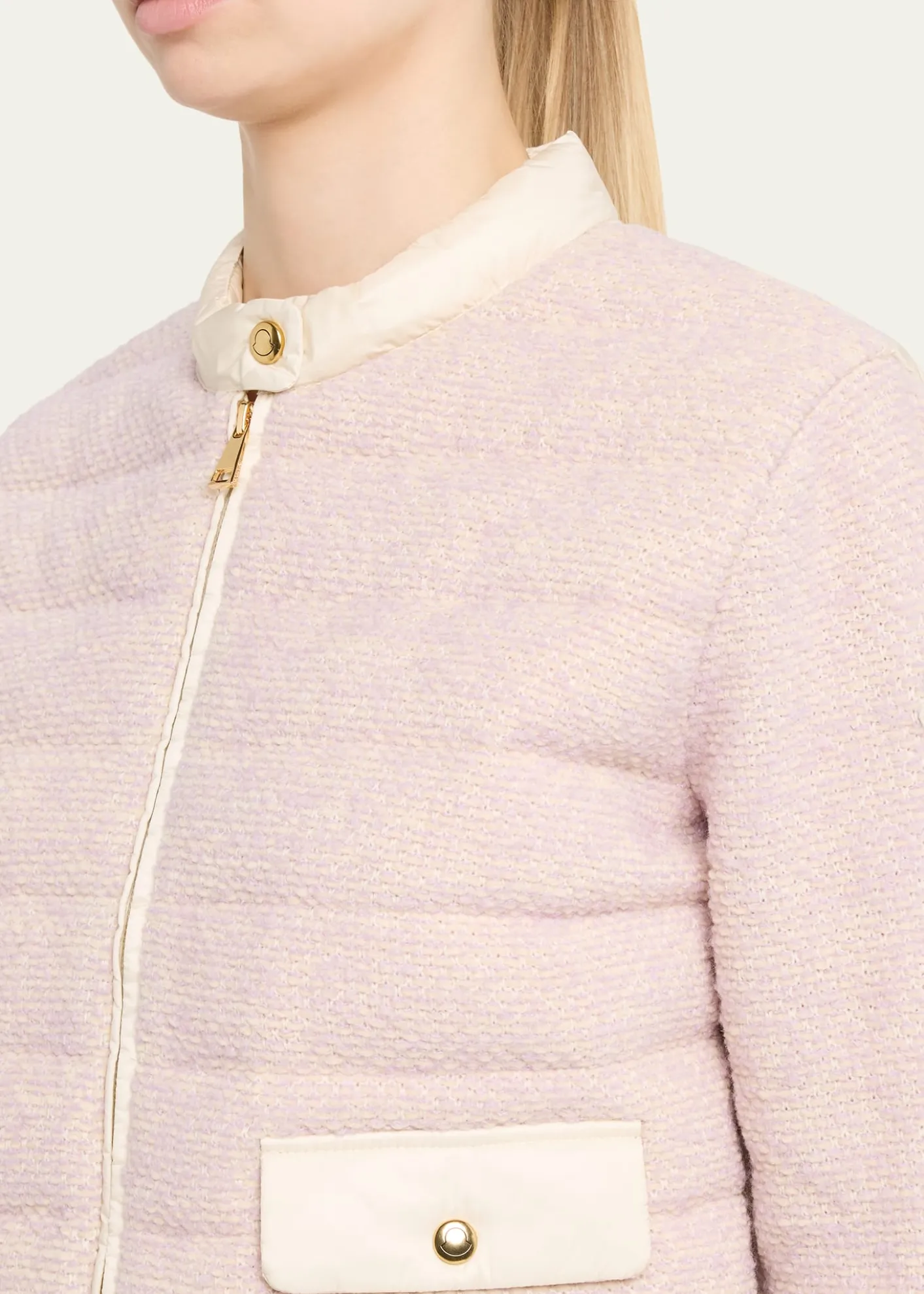 MonclerBouclé Short Down Jacket