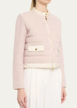 MonclerBouclé Short Down Jacket