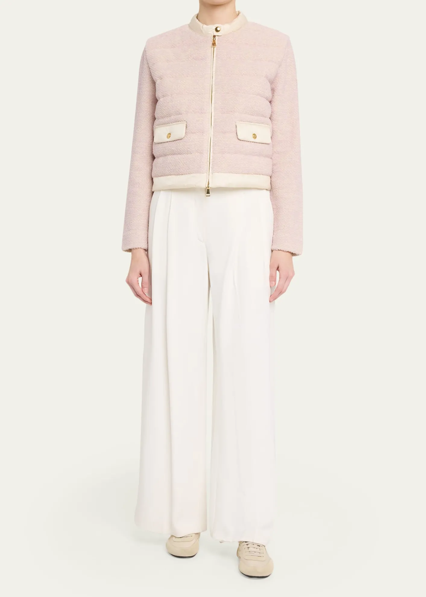 MonclerBouclé Short Down Jacket