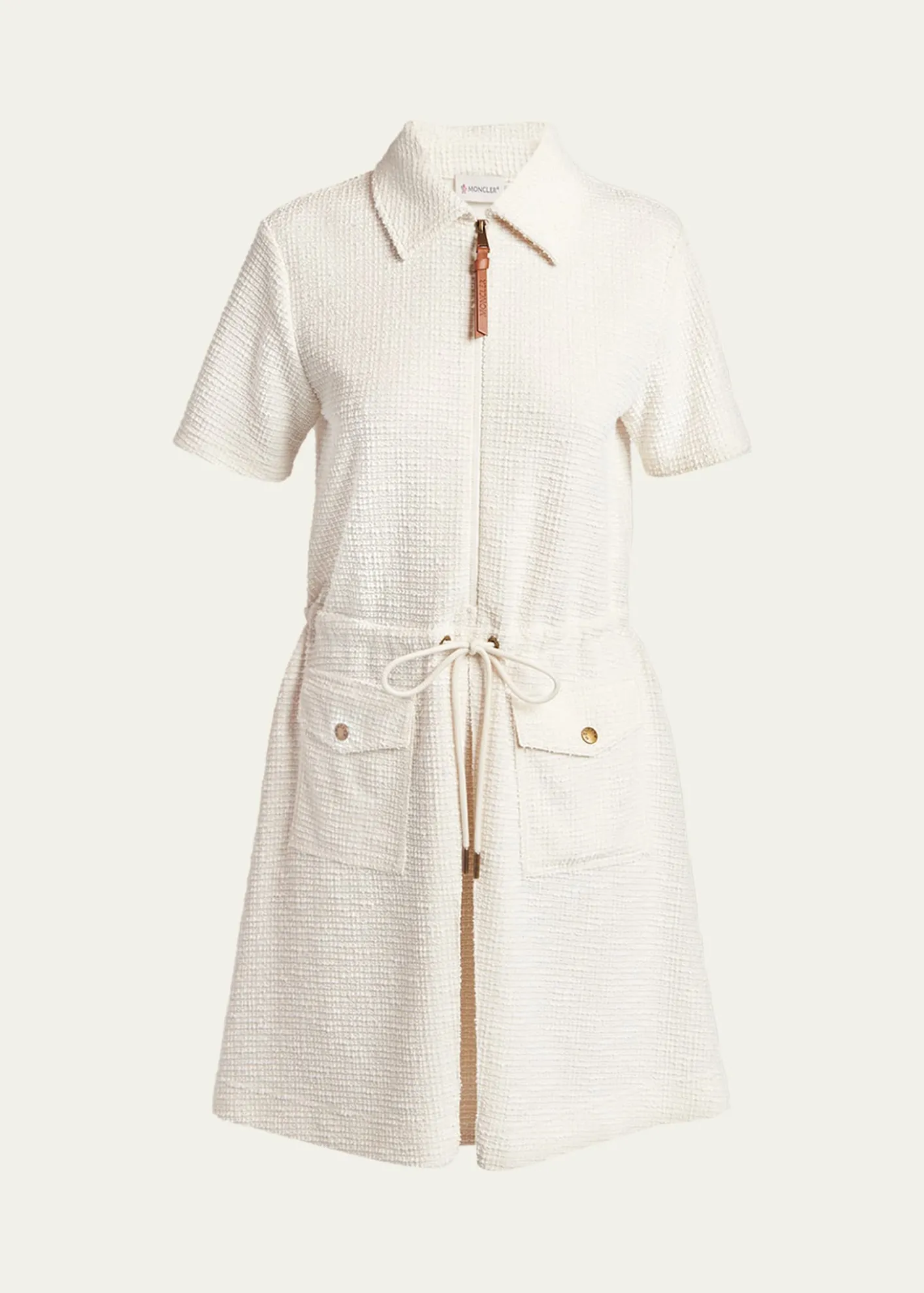 MonclerBouclé Short-Sleeve Mini Dress