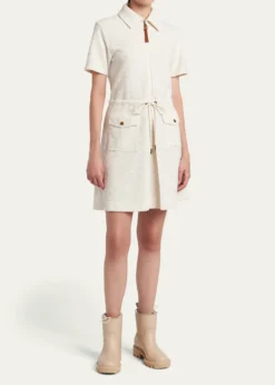 MonclerBouclé Short-Sleeve Mini Dress
