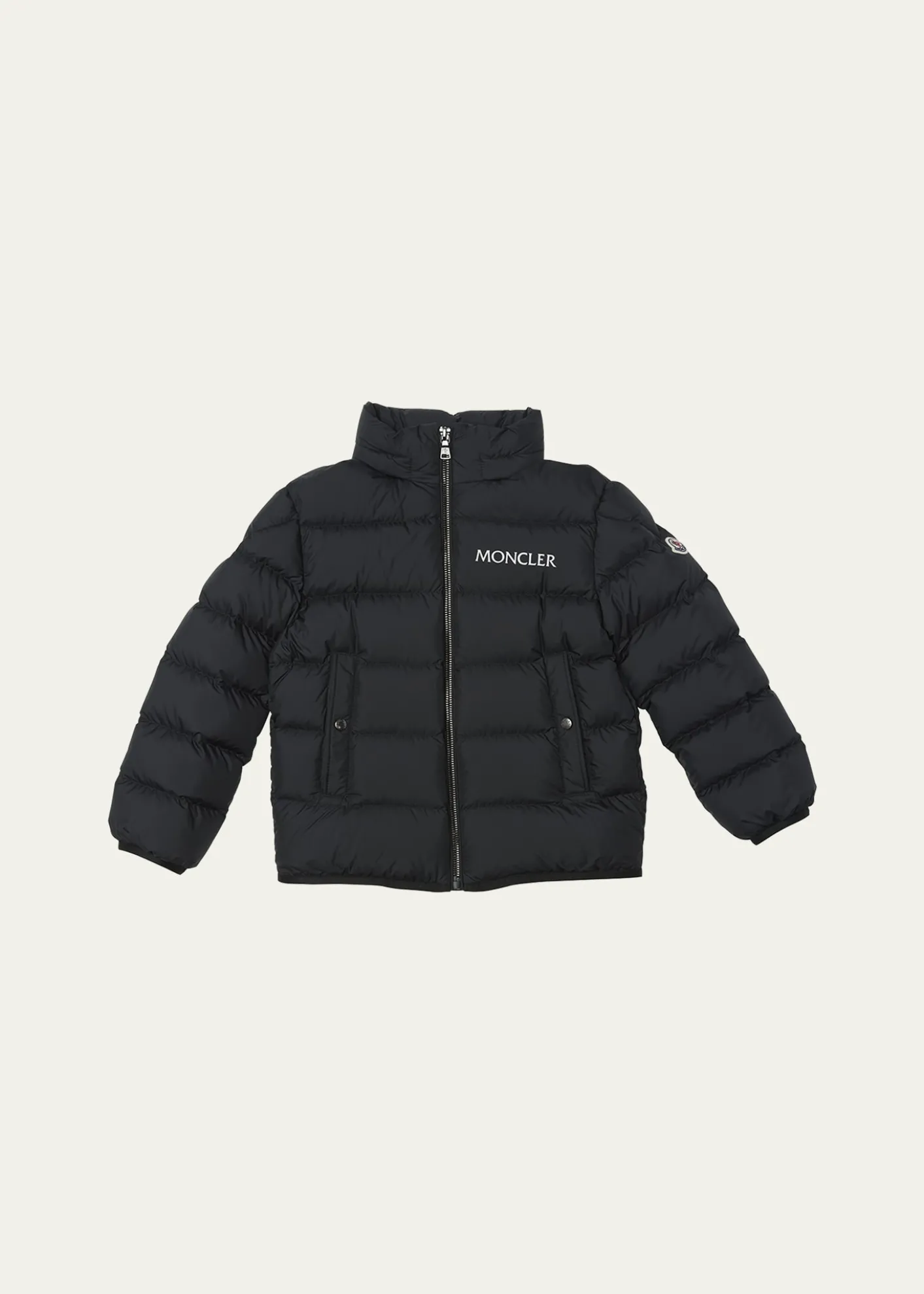 MonclerBoy's Bajan Airsoft Hooded Zip-Front Down Jacket, Size 4-6