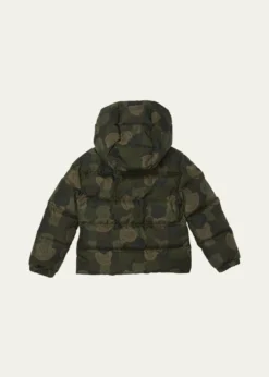 MonclerBoy's Escer Camo Logo-Print Puffer Jacket, Size 4-6