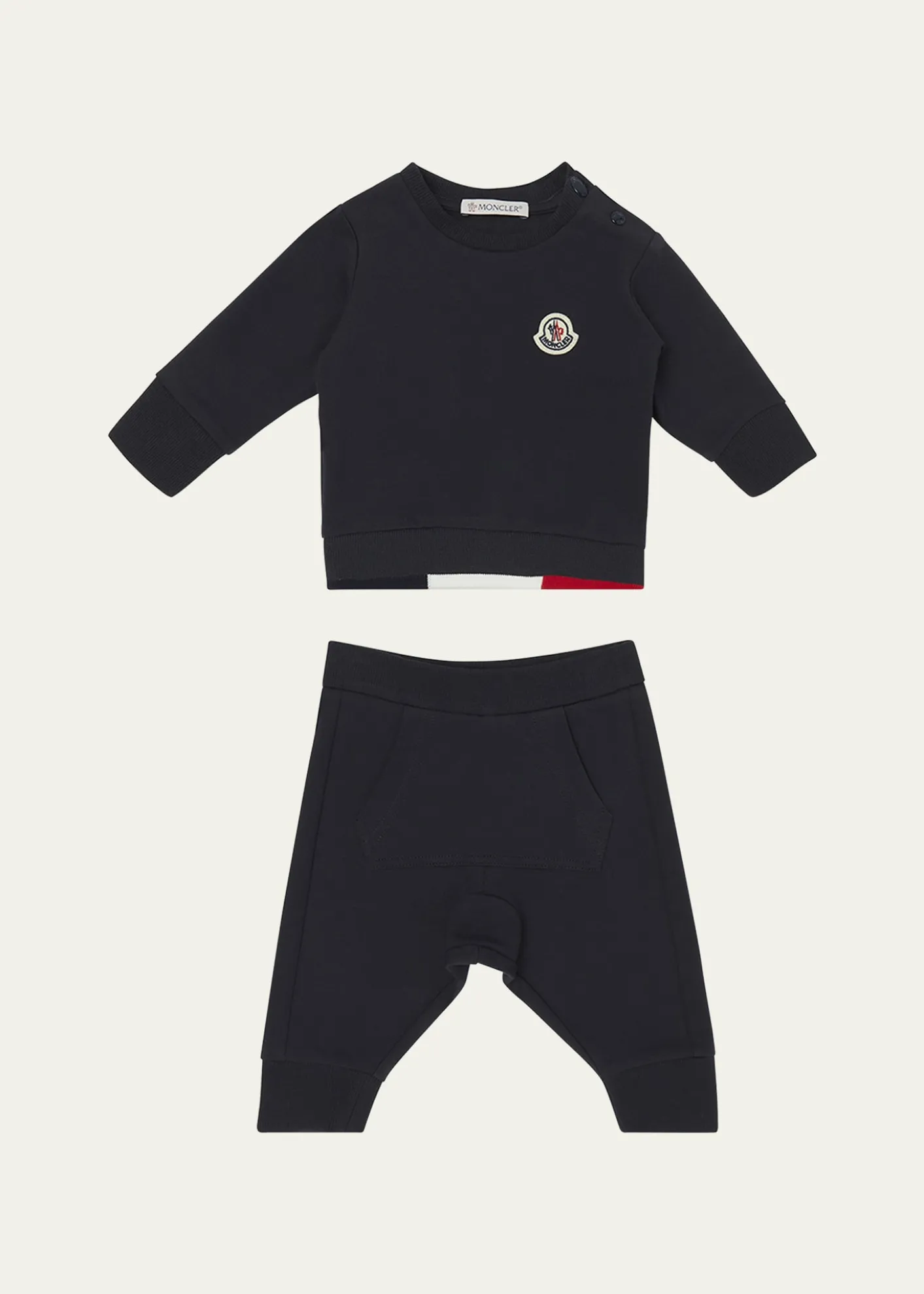 MonclerBoy's Logo Sweatshirt and Pants Set, Size 3M-3