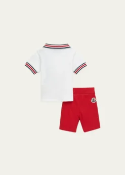 MonclerBoy's Striped Polo Shirt W/ Shorts, Size 12M-3