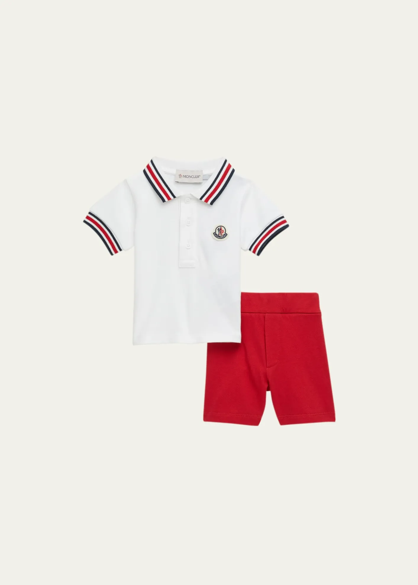 MonclerBoy's Striped Polo Shirt W/ Shorts, Size 12M-3