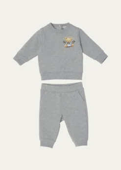 MonclerBoy's Teddy Bear Logo Sweatshirt & Sweatpants, Size 6M-3