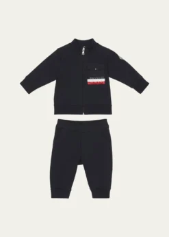 MonclerBoy's Tri-Stripe Two-Piece Set, Size 3M-3