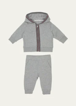 MonclerBoy's Two-Piece Tri-Stripe Hoodie & Sweatpants Set, Size 6M-3