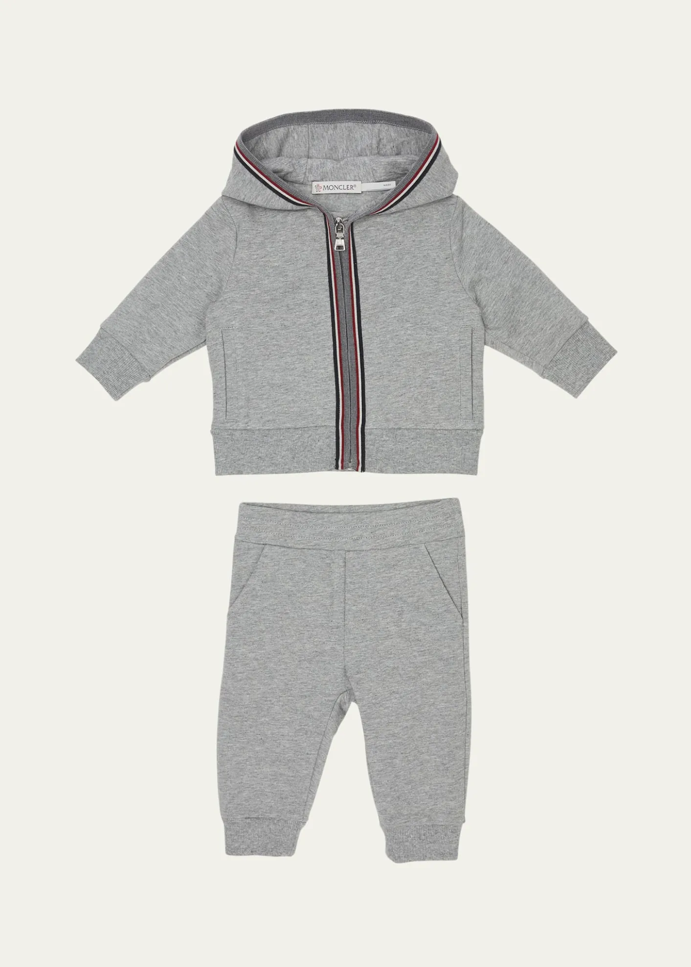 MonclerBoy's Two-Piece Tri-Stripe Hoodie & Sweatpants Set, Size 6M-3