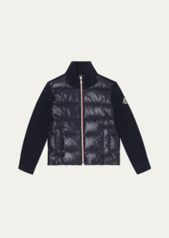MonclerBoy's Combo Puffer Down Cardigan, Size 8-10