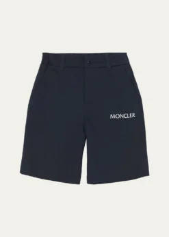 Moncler Boy's Contrast Logo-Print Shorts, Size 8-12